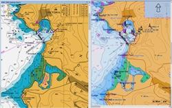Verschil tussen raster- en vector elektronische zeekaarten
